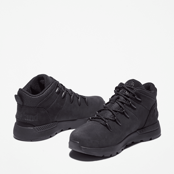 Sprint Trekker Mid Lace Up Trainer for Youth in Black