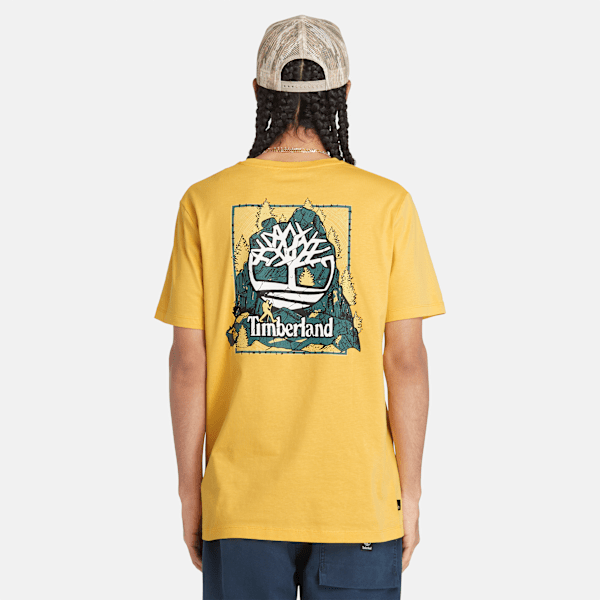 Timberland - T-shirt met Print op Rug voor Heren in geel, Man, geel, Grootte: XXL