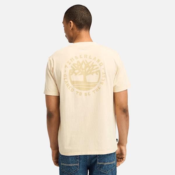 Timberland - Merrymack River T-shirt met afbeelding op de rug voor heren in beige, Man, beige, Grootte: 3XL