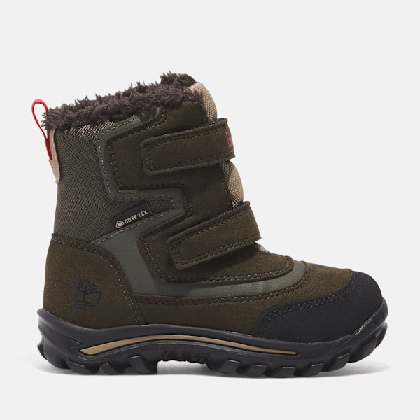 Timberland - Chillberg Halfhoge Snowboot met Gore-Tex Bootie en klittenband voor peuters en kleuters in groen, unisex, groen, Grootte: 27