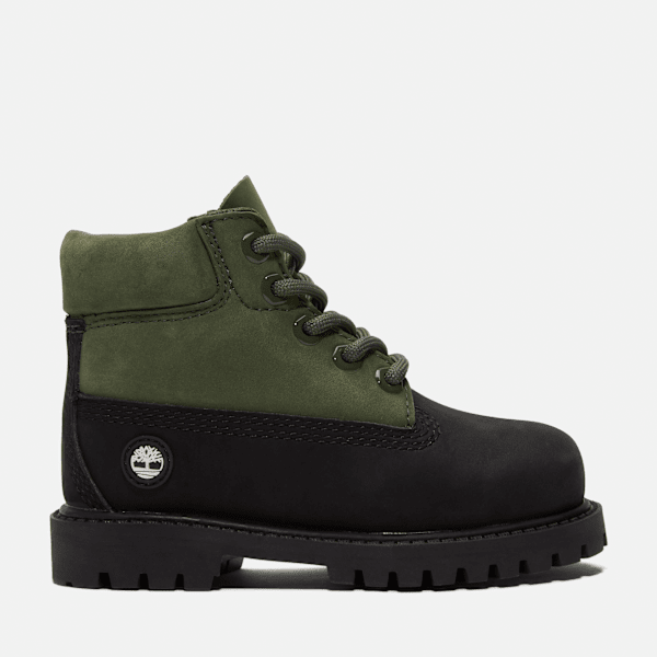 Timberland - Timberland Premium 6-Inch Waterdichte Veterboot voor peuters in zwart/groen, unisex, groen, Grootte: 28