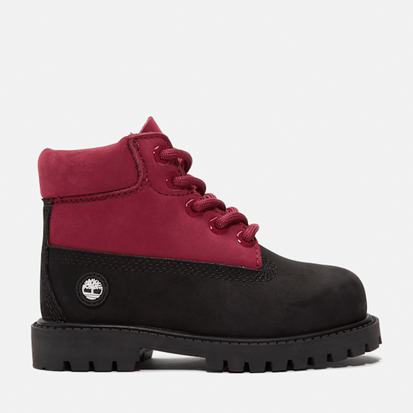 Timberland - Timberland Premium 6-Inch Waterdichte Veterboot voor peuters in zwart/roze, unisex, roze, Grootte: 28