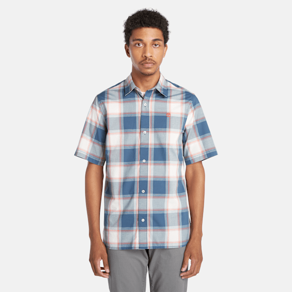 Timberland - Geruit Popeline Overhemd voor heren in groenblauw, Man, blauw, Grootte: XL