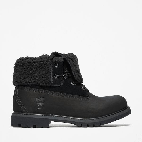 Timberland - Timberland Authentic Halfhoge Waterdichte Boot met warme voering voor dames in zwart, Vrouw, zwart, Grootte: 36