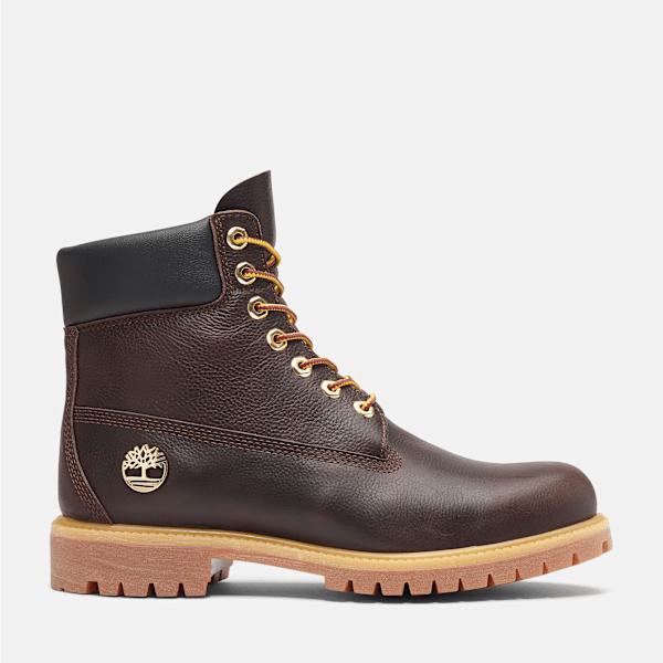 Men's brown timberland leather boots on sale