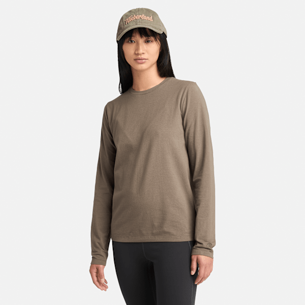 Timberland - Kort T-shirt met lange mouwen voor dames in bruin, Vrouw, bruin, Grootte: M