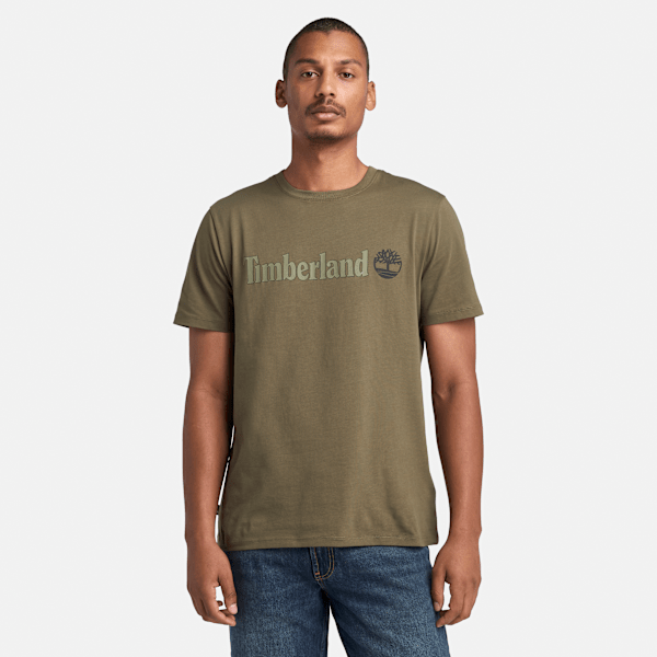 Timberland - Kennebec River Linear Logo Short Sleeve T-Shirt for Men in Green, Man, Green, Size: S