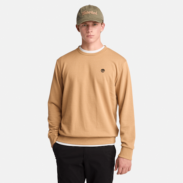 Timberland - Oyster River Chest Logo Loopback Crewneck Sweatshirt for Men in Yellow, Man, Yellow, Size: S