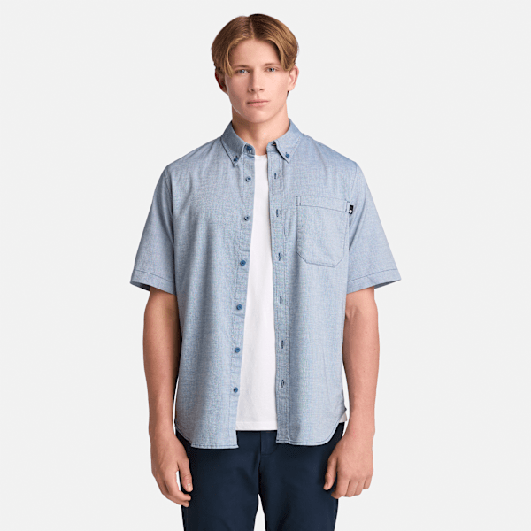 Timberland - Gale River Yarn Dyed Oxford Short-Sleeve Shirt for Men in Navy, Man, Navy, Size: M