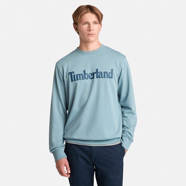 Timberland - Northwood Wordmark Logo Loopback Crew Neck for Men in Light Blue, Man, Blue, Size: S