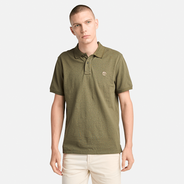 Timberland - Millers River Pique Short-Sleeve Polo for Men in Green, Man, Green, Size: L