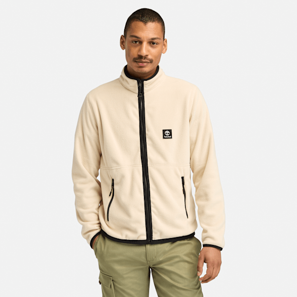 Timberland - Polarfleece met volledige rits voor heren in beige, Man, beige, Grootte: XL