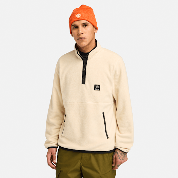 Timberland - Polarfleece met 1/4 rits voor heren in beige, Man, beige, Grootte: XL