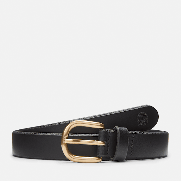 Timberland - 25mm Leather Belt with Painted Edges for Women in Black, Woman, Black, Size: M