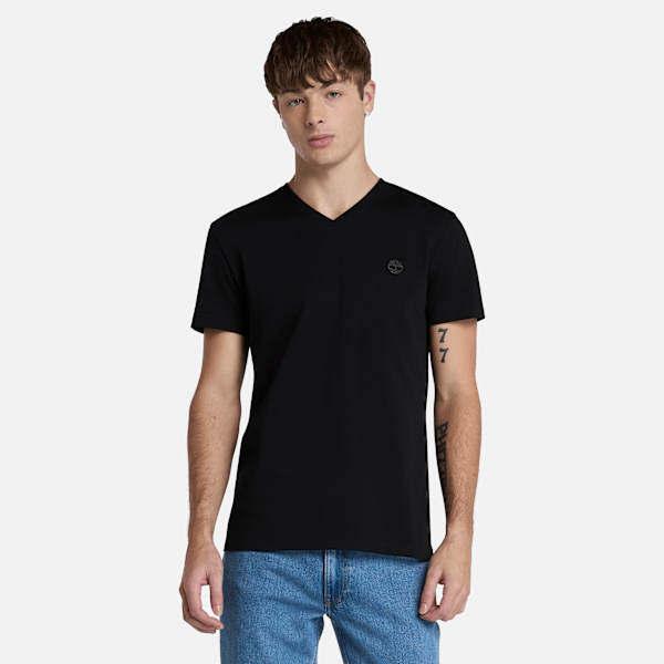 Timberland - Dunstan River V Neck Short-Sleeve T-Shirt for Men in Black, Man, Black, Size: S