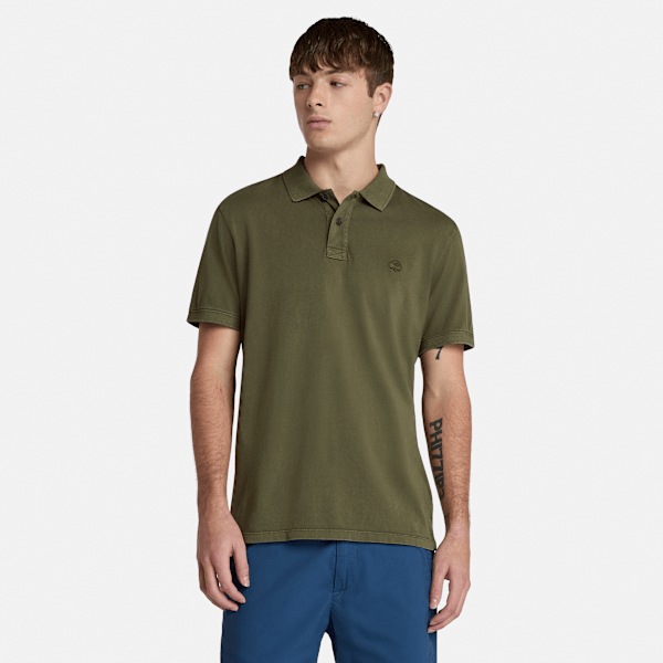 Timberland - Oyster River Washed Polo Shirt for Men in Green, Man, Green, Size: XL