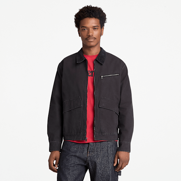 Strafford Washed Canvas Jacket for Men in Black