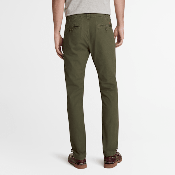 【タグ付未使用】time is on CLASSIC CHINO TROUSER Claremont Poplin Chino Trouser for Men in Dark Green