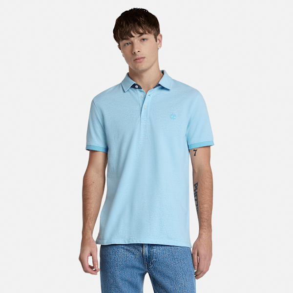 Timberland - Baboosic Brook Oxford Short-Sleeve Polo for Men in Blue, Man, Blue, Size: XXL