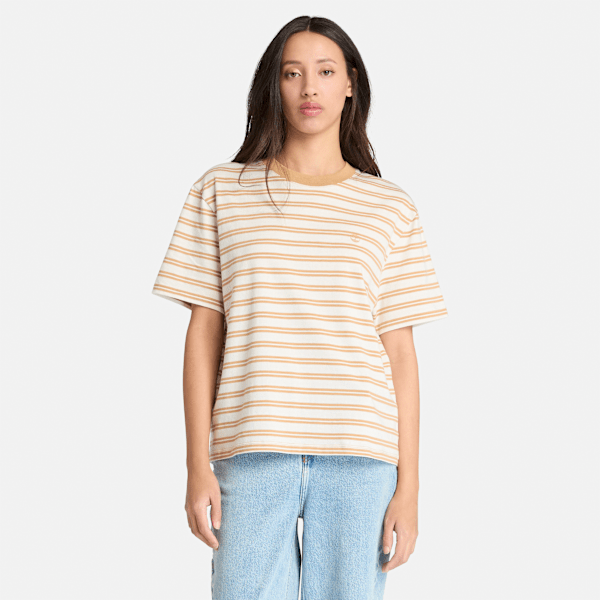 Timberland - Dunstan Short-Sleeve Stripe T-Shirt for Women in Yellow, Woman, Yellow, Size: XL