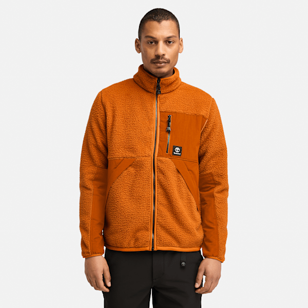 Timberland - Jack van hoogpolig fleece voor heren in oranje, Man, oranje, Grootte: L