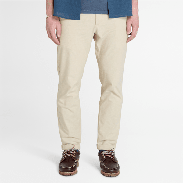 Timberland - Cotton Linen Joggers for Men in Beige, Man, Beige, Size: 29