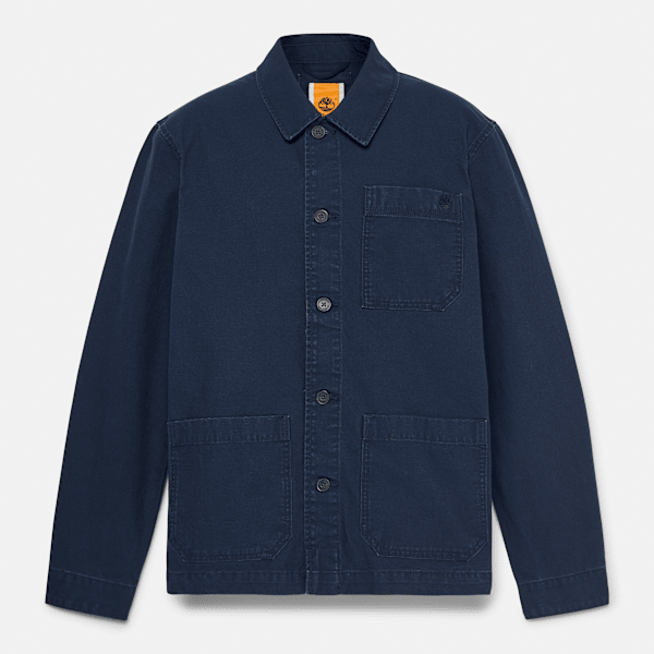 Kempshire Washed Canvas Chore Jacket for Men in Dark Blue