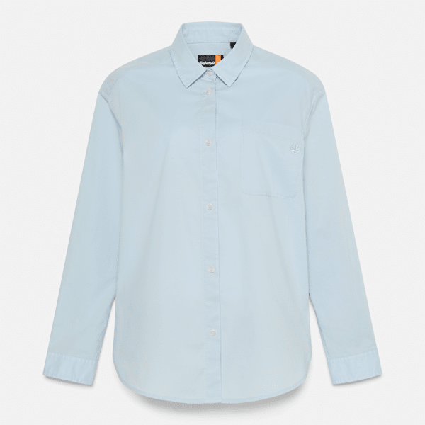 Poplin Shirt for Women in Light Blue