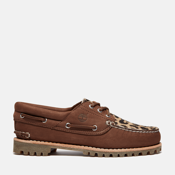 Timberland Leopard 3-Eye Lug Boat Shoe for Women in Brown, Woman, Brown