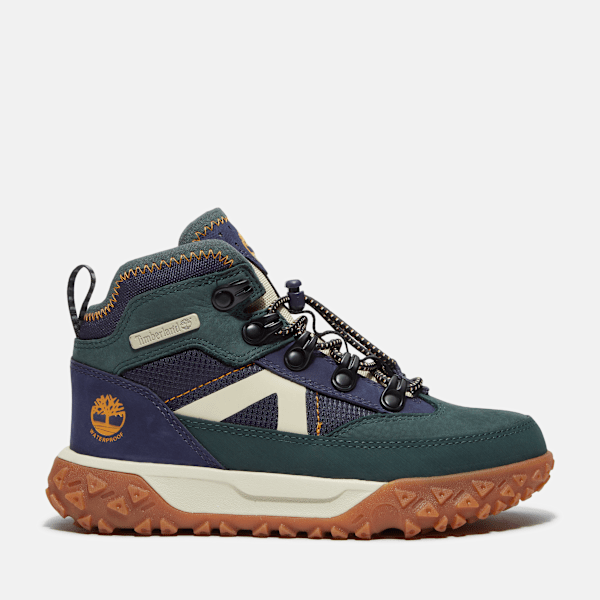 Timberland - GreenStride Motion 6 Mid Bungee Waterproof Trainer for Youth in Dark Green, Green, Size: 1.5