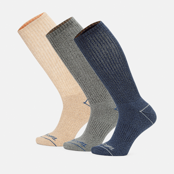 Timberland - Bowden 3-Pack Full Cushion Crew Sock in Beige, Beige, Size: L