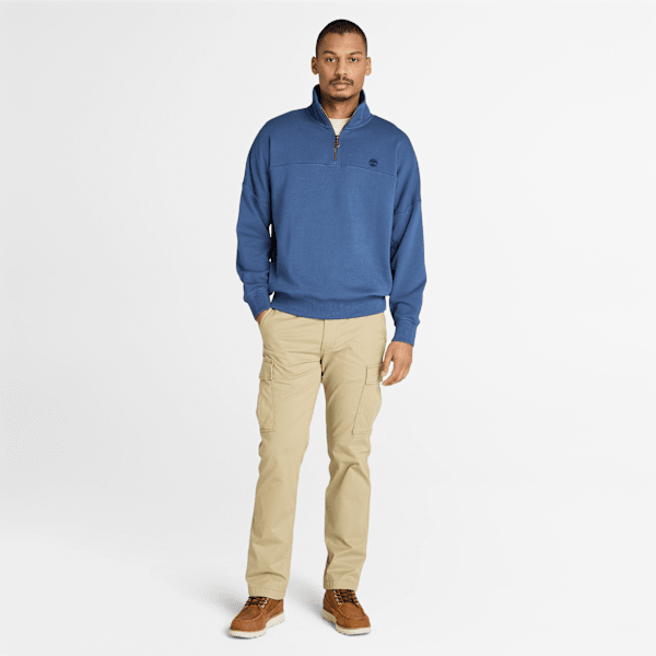 Quarter-Zip Sweatshirt for Men in Dark Blue