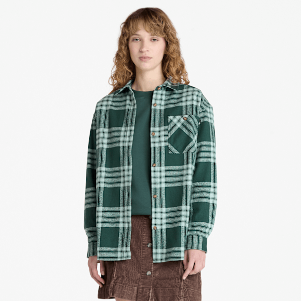 Timberland - Midweight Flannel Pocket Shirt for Women in Dark Green, Woman, Green, Size: XXS