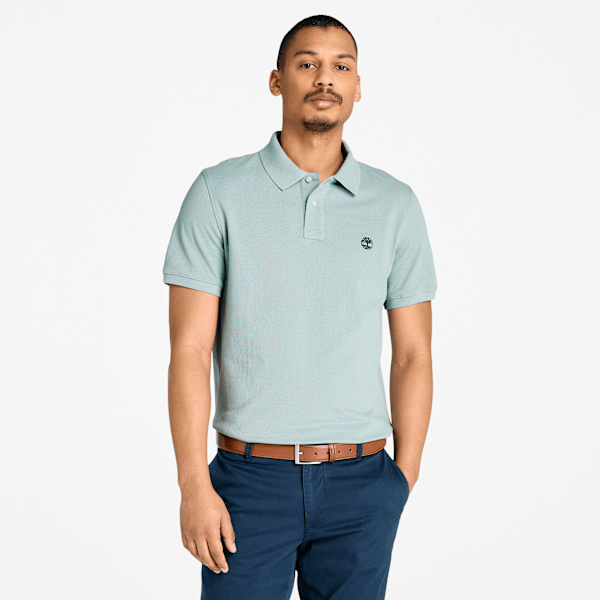 Timberland - Millers River Pique Short-Sleeve Polo for Men in Grey, Man, Grey, Size: S