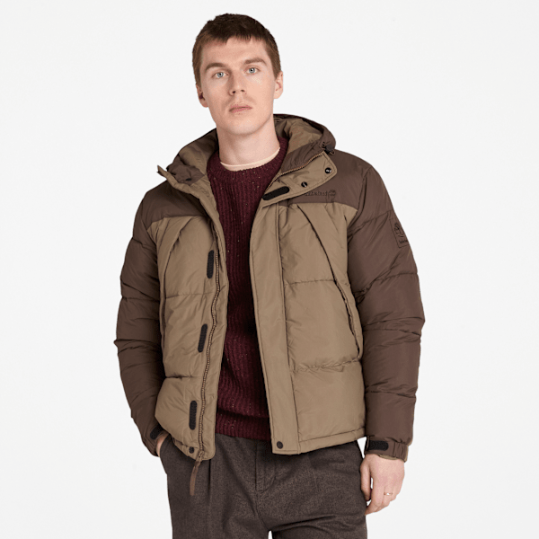 Timberland - Durable Water-Repellent Puffer Jacket for Men in Brown, Man, Brown, Size: XL
