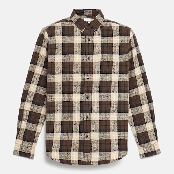 Checked Flannel Shirt for Men in Brown