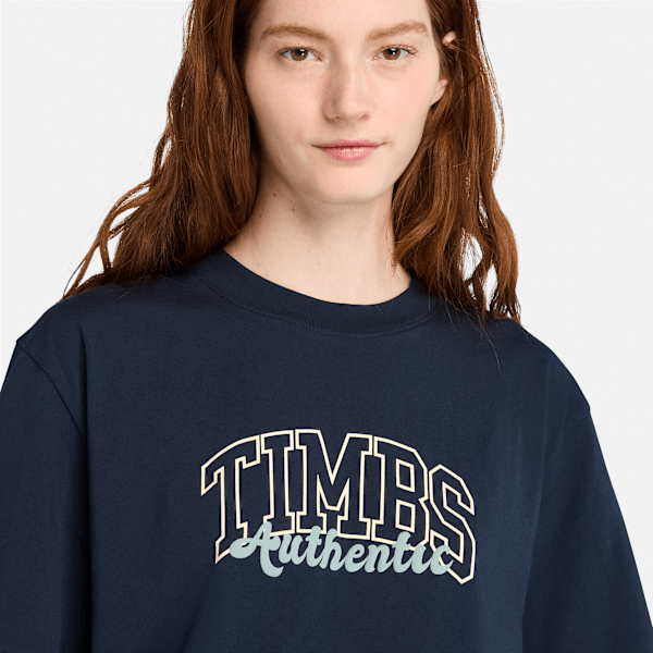 Timberland® Varsity T-shirt met print en korte mouwen voor dames