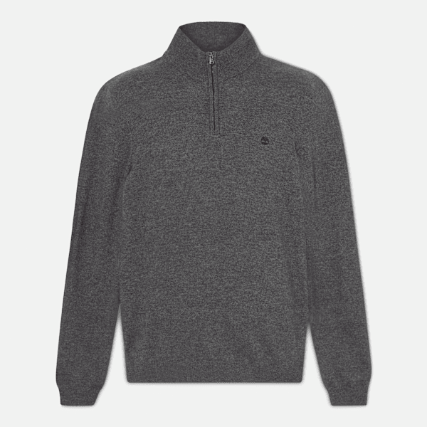 Cohas Brook Merino Quarter-Zip Jumper for Men in Grey