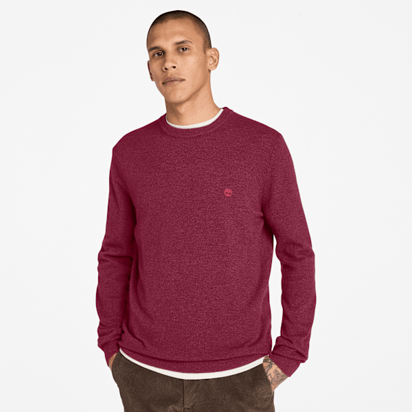 Timberland - Timberland Cohas Brook Merino Crewneck Jumper for Men in Burgundy, Man, Burgundy, Size: XXL
