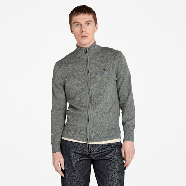 Timberland - Williams River Cotton Full-Zip Jumper for Men in Grey, Man, Grey, Size: 3XL