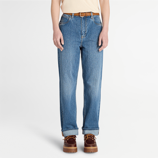 Denim Straight Trouser for Women in Blue