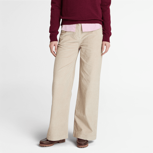 Timberland - Washed Corduroy Wide-Leg Trouser for Women in Beige, Woman, Beige, Size: 23