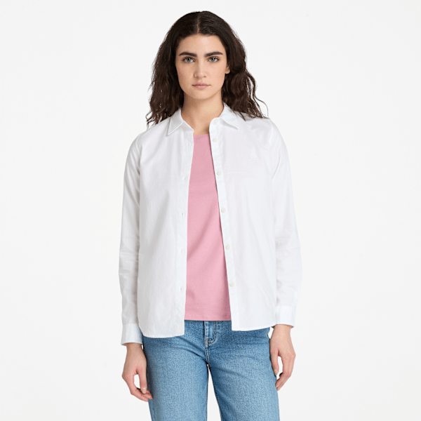 Timberland - Timberland Oxford Long-Sleeve Shirt for Women in White., Woman, White, Size: L