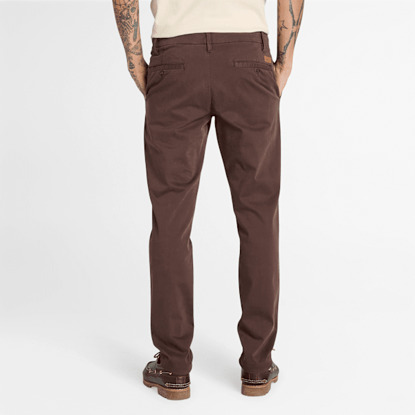 Claremont Garment Dyed Chino Trouser for Men in Brown