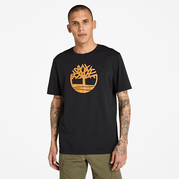 Timberland - Kennebec River Tree Logo Short-Sleeve T-Shirt for Men in Black, Man, Black, Size: 3XL