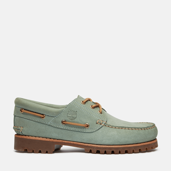 Timberland - Timberland Authentic 3-Eye Lug Handsewn Boat Shoe in Green, Green, Size: 7.5
