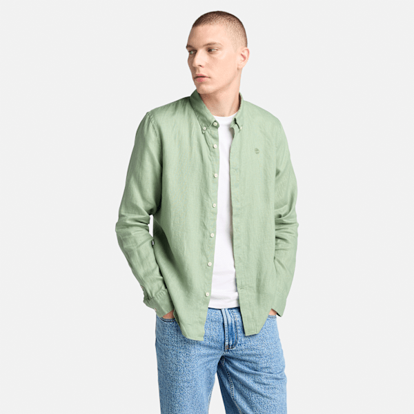 Timberland - Mill Brook Linen Shirt for Men in Green, Man, Green, Size: L