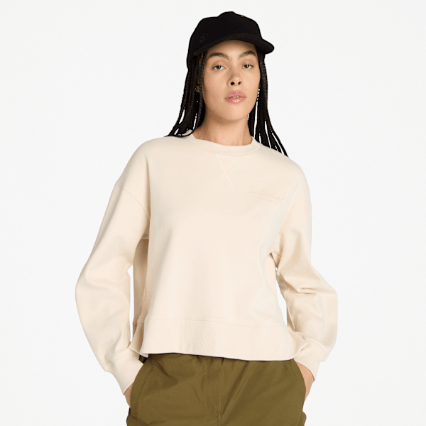 Lush Comfort Crewneck Sweatshirt for Women in Beige