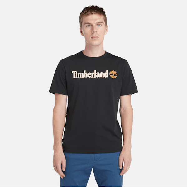 Kennebec River T-shirt met lineair logo en korte mouwen voor heren