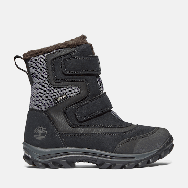 Timberland - Chillberg Mid Hook-and-Loop GORE-TEX Snow Boot for Youth in Black, Black, Size: 2.5